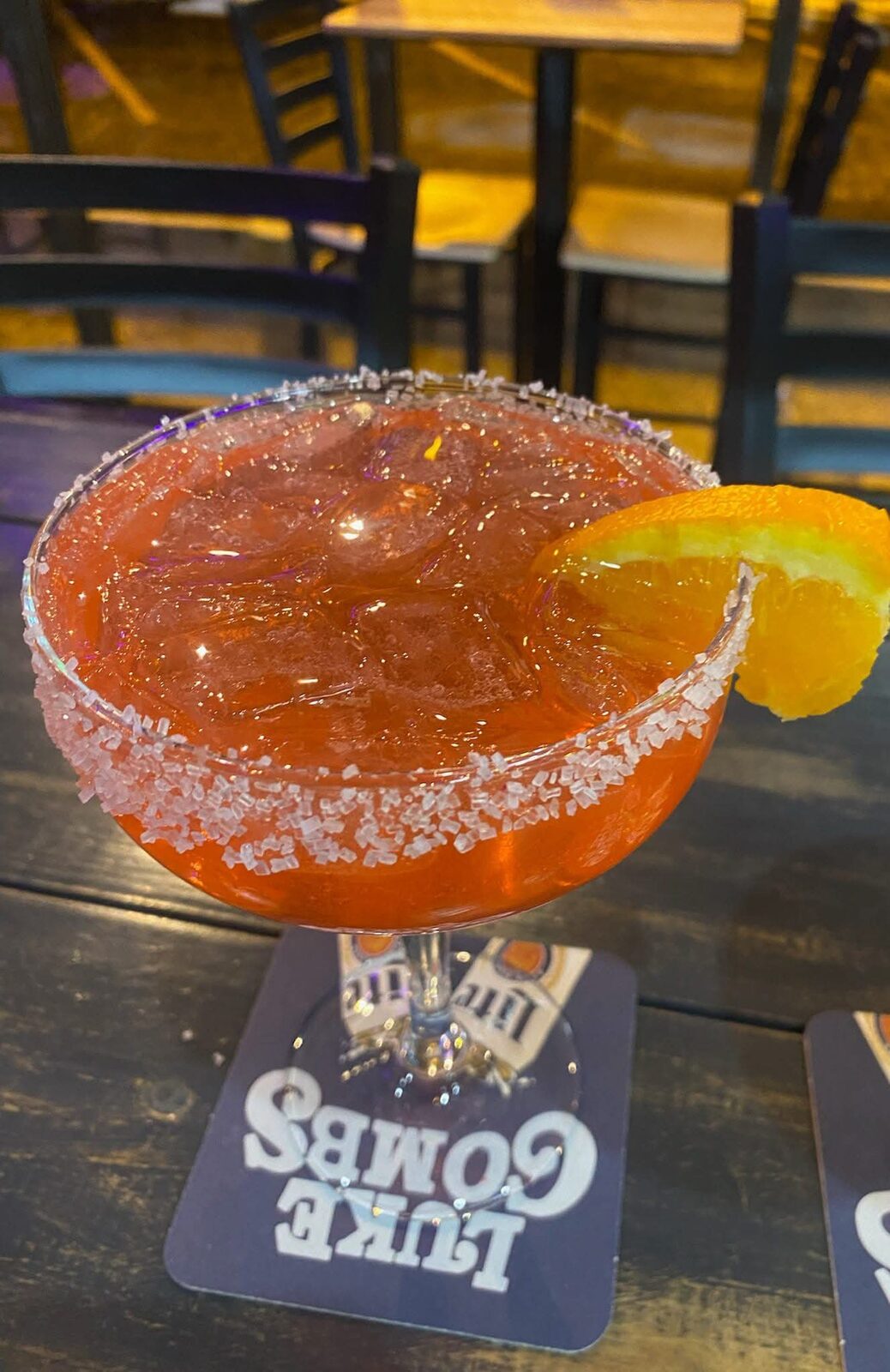 A salted-rim margarita from the full bar